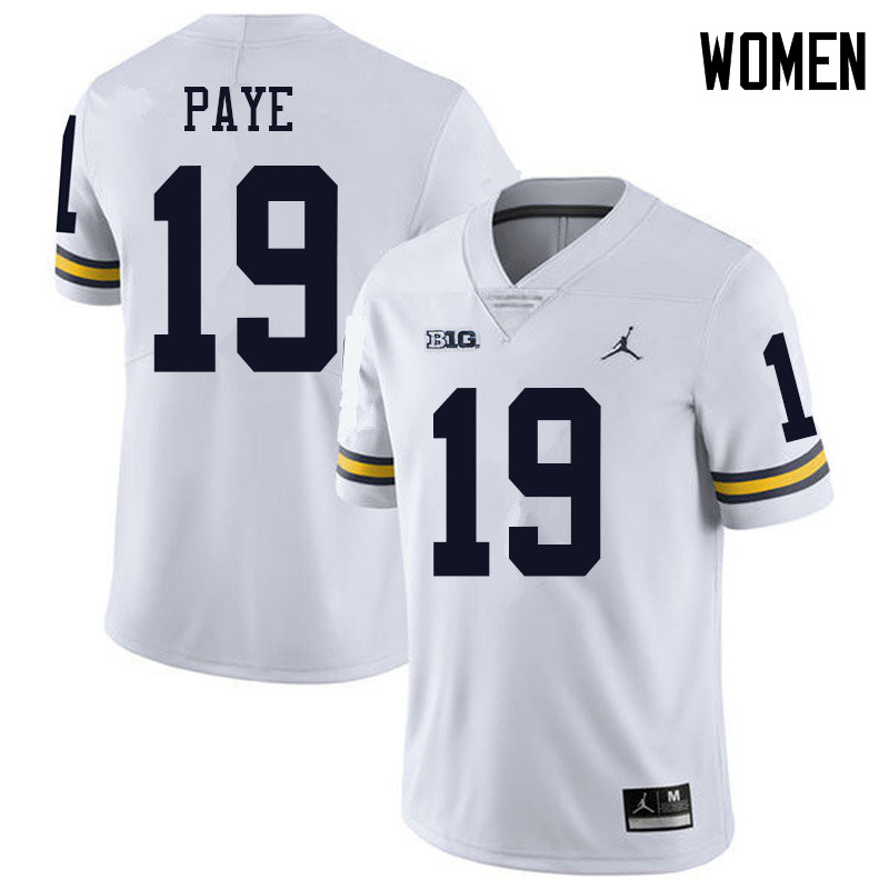 Jordan Brand Women #19 Kwity Paye Michigan Wolverines College Football Jerseys Sale-White